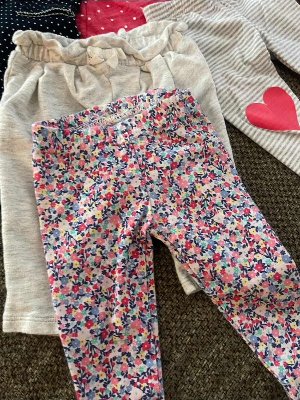 Carter's Pink 'Love You' Kids Leggings Set Lot -